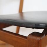 6 Scandinavian beech skai chairs