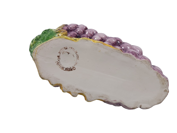 Pichet raisins en faïence peint main