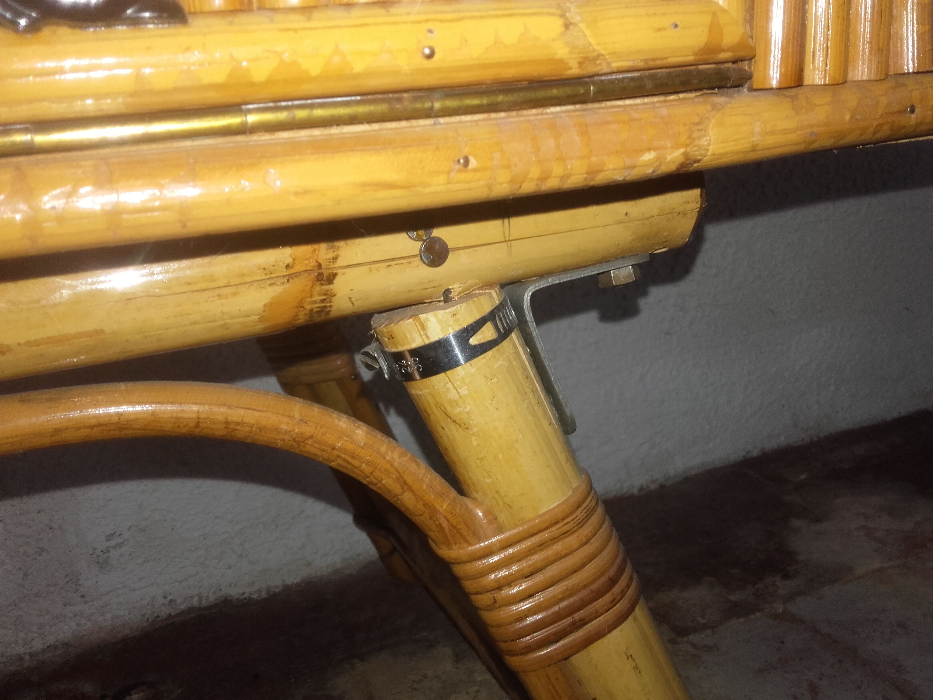 Rattan and bamboo bar cabinet