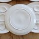 6 vintage oyster plates in earthenware