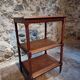 Vintage 1920s side table – Three-tiered shelf in French oak with turned legs.