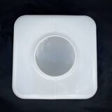 Grand plafonnier ou applique carré opaline verre de lait blanc