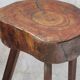 Wooden tripod stool wabi sabi trunk
