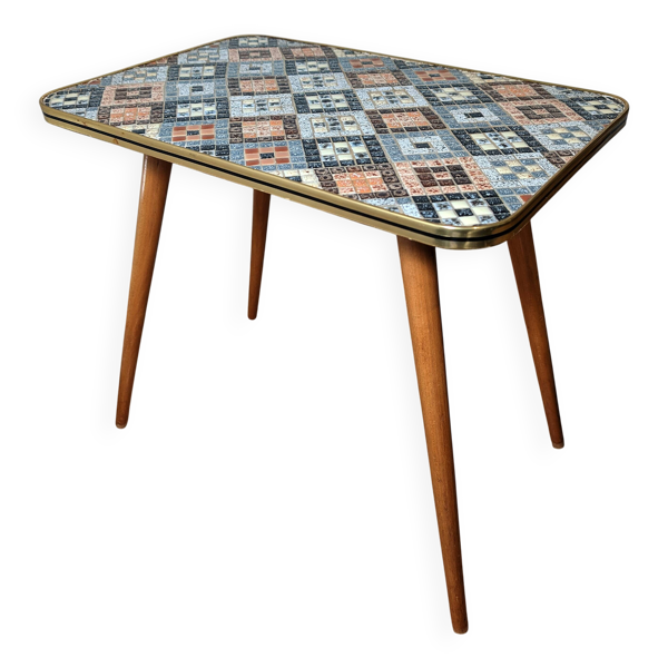 Table à plantes vintage en mosaïque - 60's