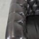 Luxury dark cowhide Chesterfield club armchair in English style