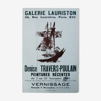 Denise Travers-Poulain Poster Exhibition 1964 Lauriston Gallery
