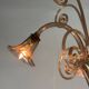 Venetian chandelier in gilded Murano glass, 4 light arms, circa 1940