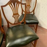 Suite of six Natural Wood Model chairs with 20th century wheat cobs
