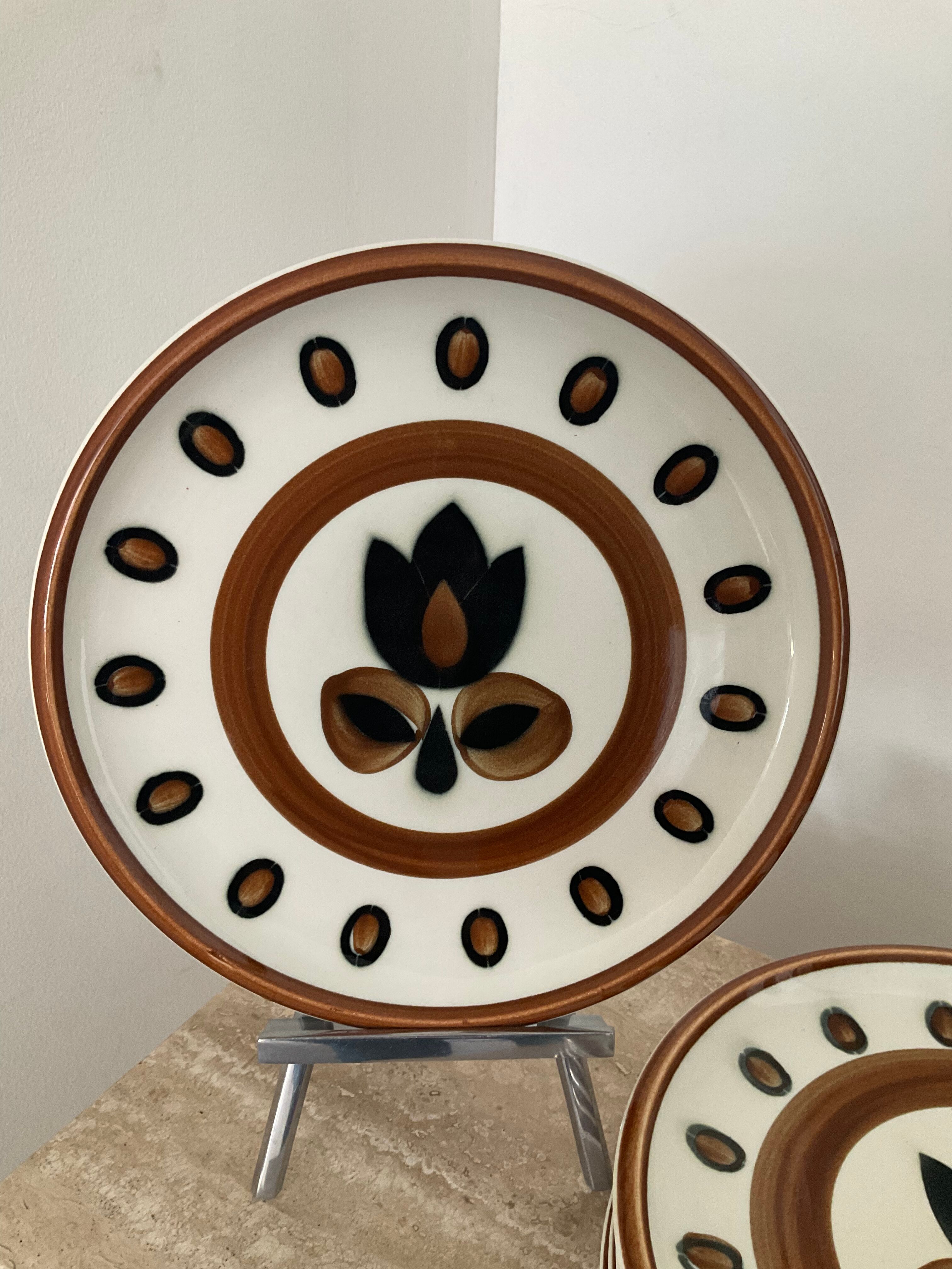 Series of 6 plates Boch model Kimono 60s