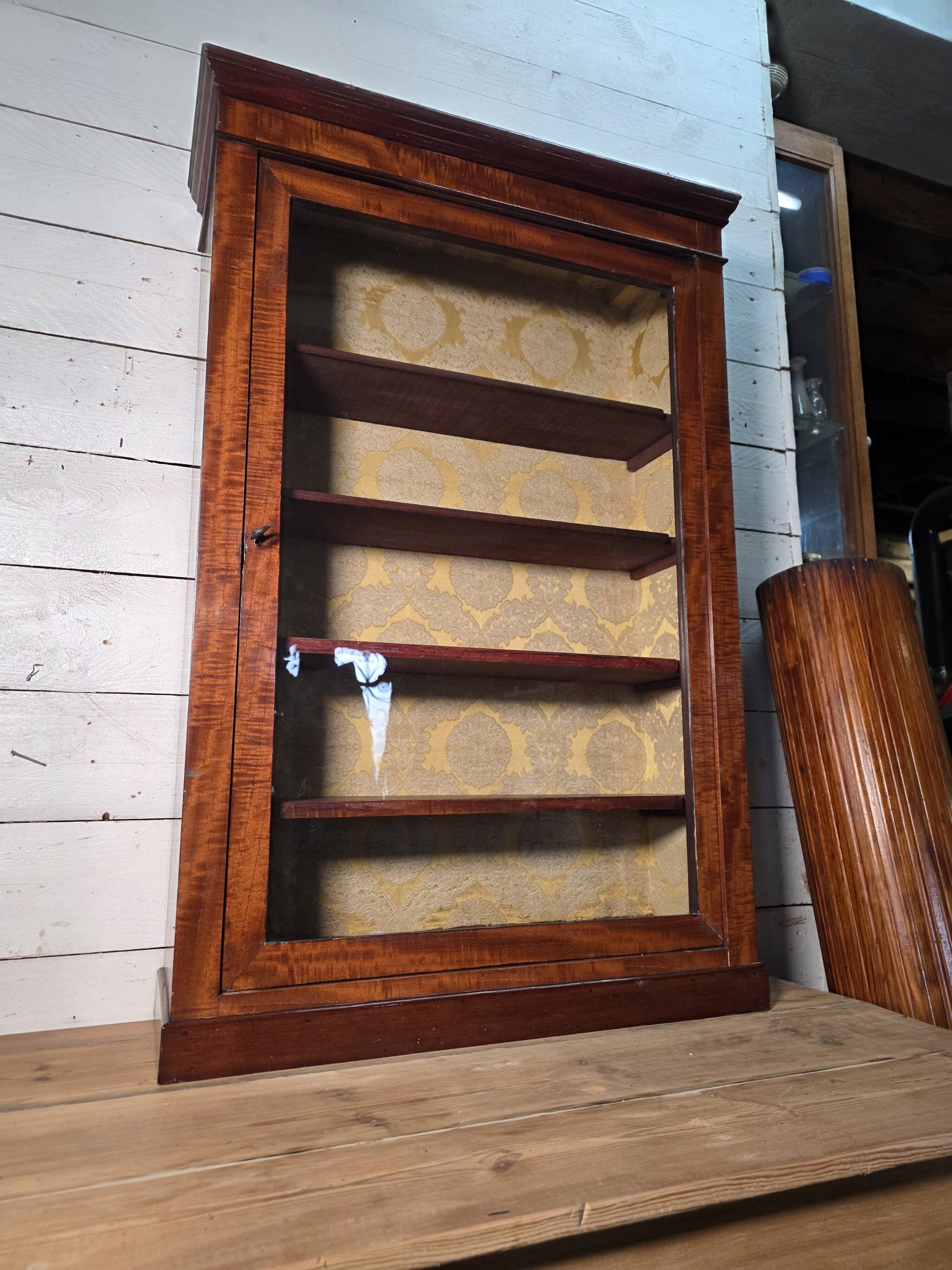 Late 19th century mahogany shop display cabinet.