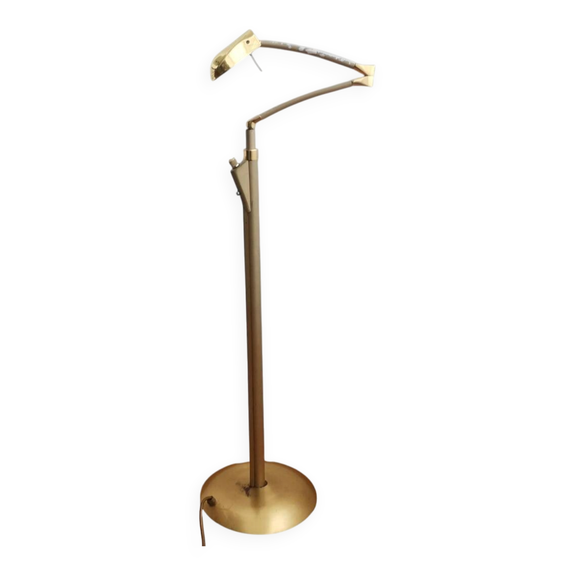 Adjustable swing arm modernist floor lamp