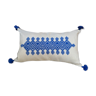 Blue embroidered cushion cover