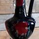 Night blue and pink smooth glazed ceramic vase pitcher soliflore.