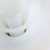 "Petal" lamp in opalescent white and bluish glass. 21st century.