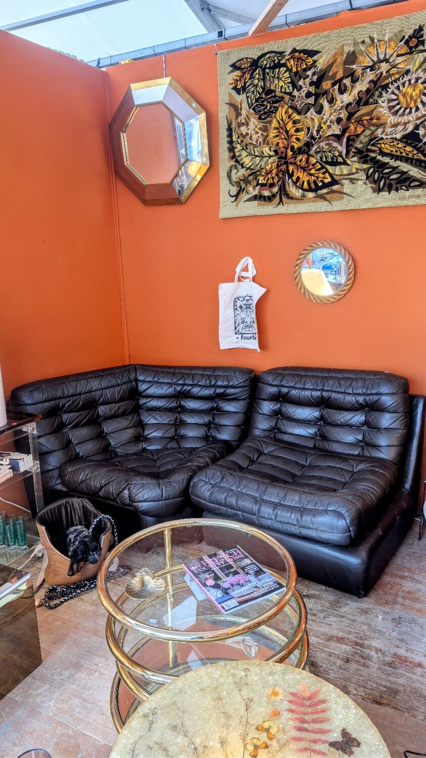 Pair of leather Gamba armchairs from the 1970s.