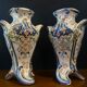 Pair of Desvres vases, signed Jules Verlingue, 1900