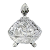 Bonbonnière vintage hexagonal en cristal de Boheme