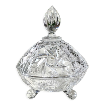 Vintage hexagonal Bohemian crystal bonbonnière/sweetener