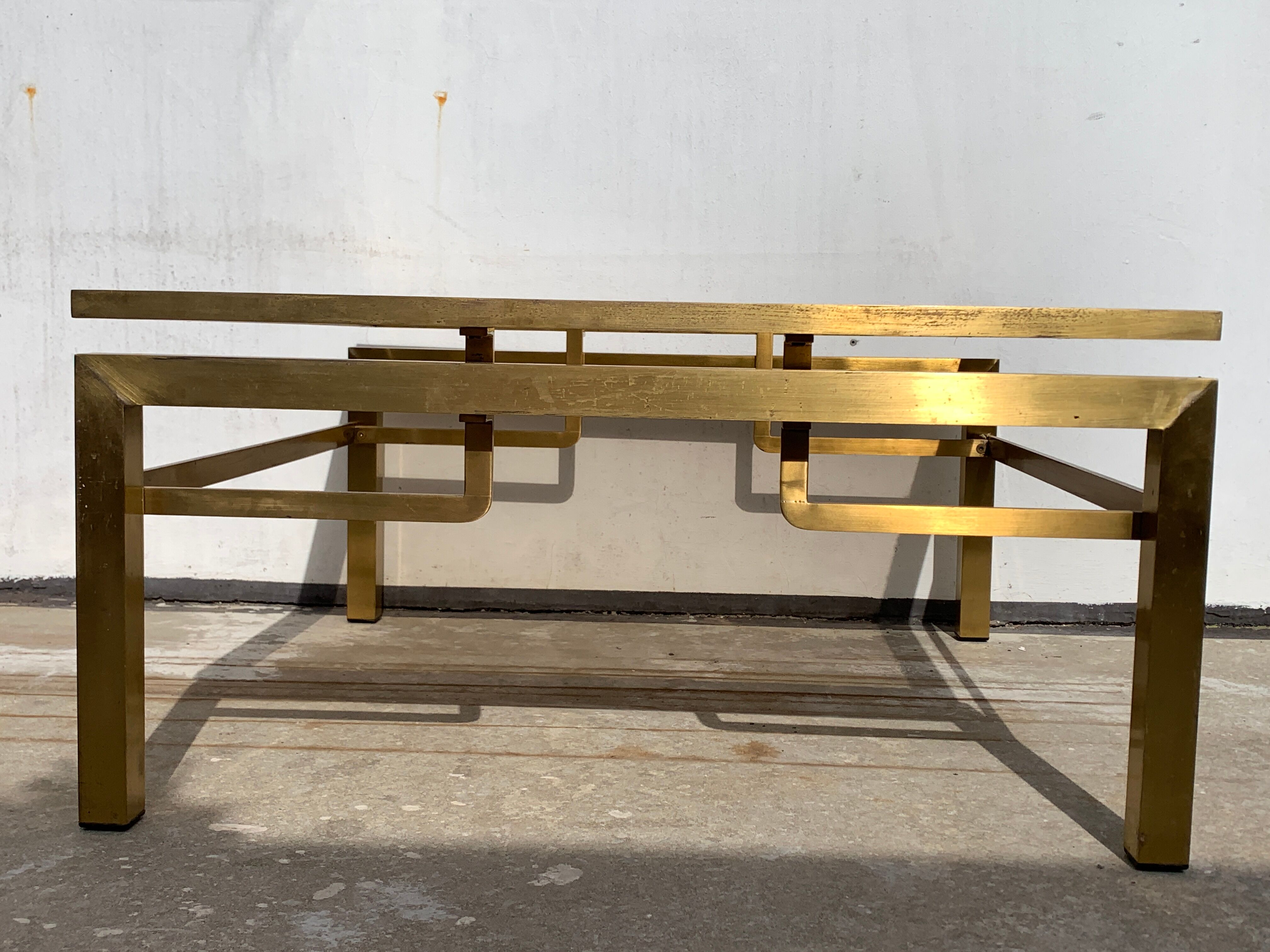 Guy Lefèvre's gilded metal coffee table for Maison Jansen, 1970