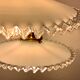 Pair of serrated opaline bistro pendant lamps