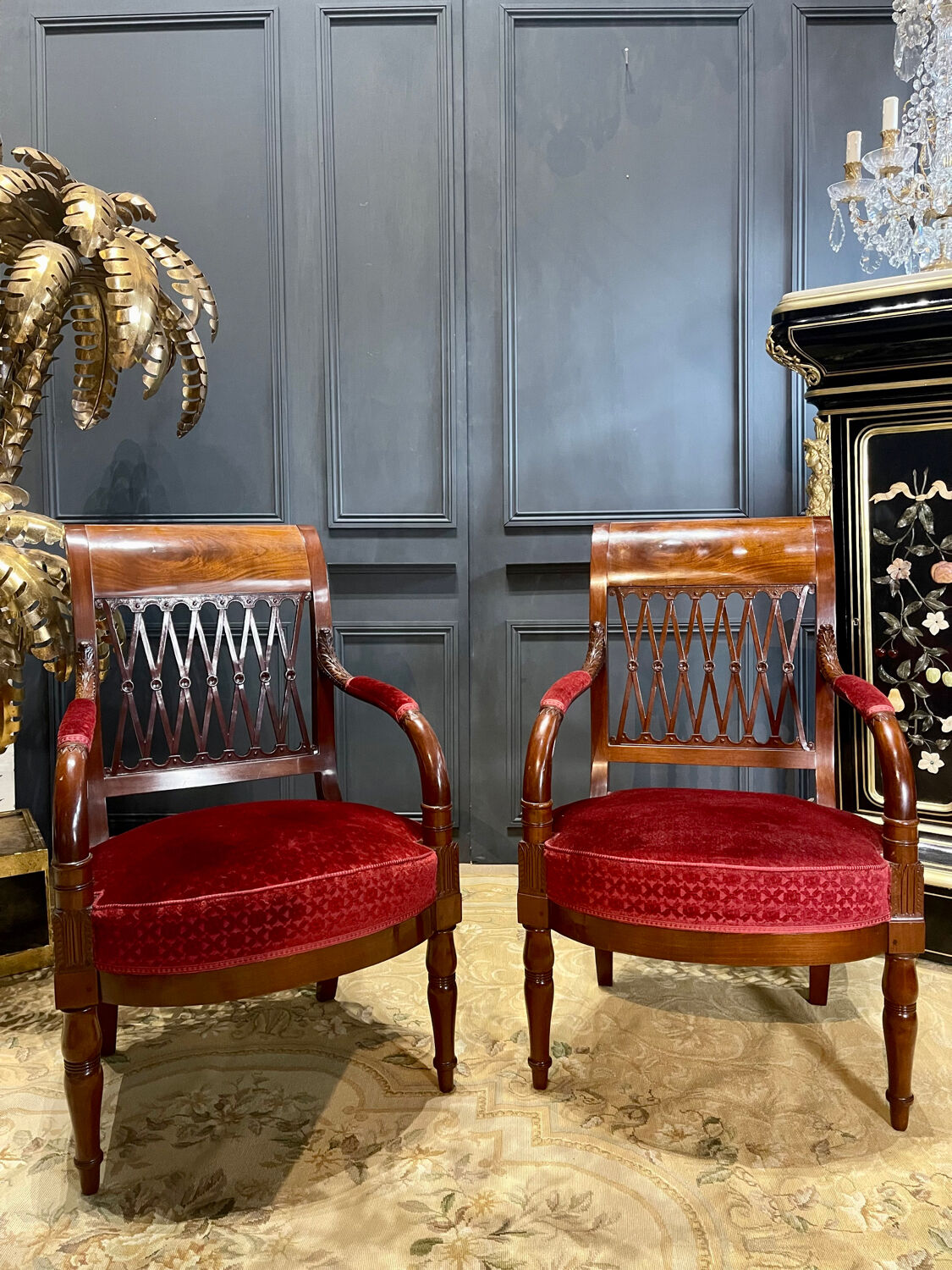 Pair of empire period armchairs