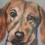 Old painting dog portrait