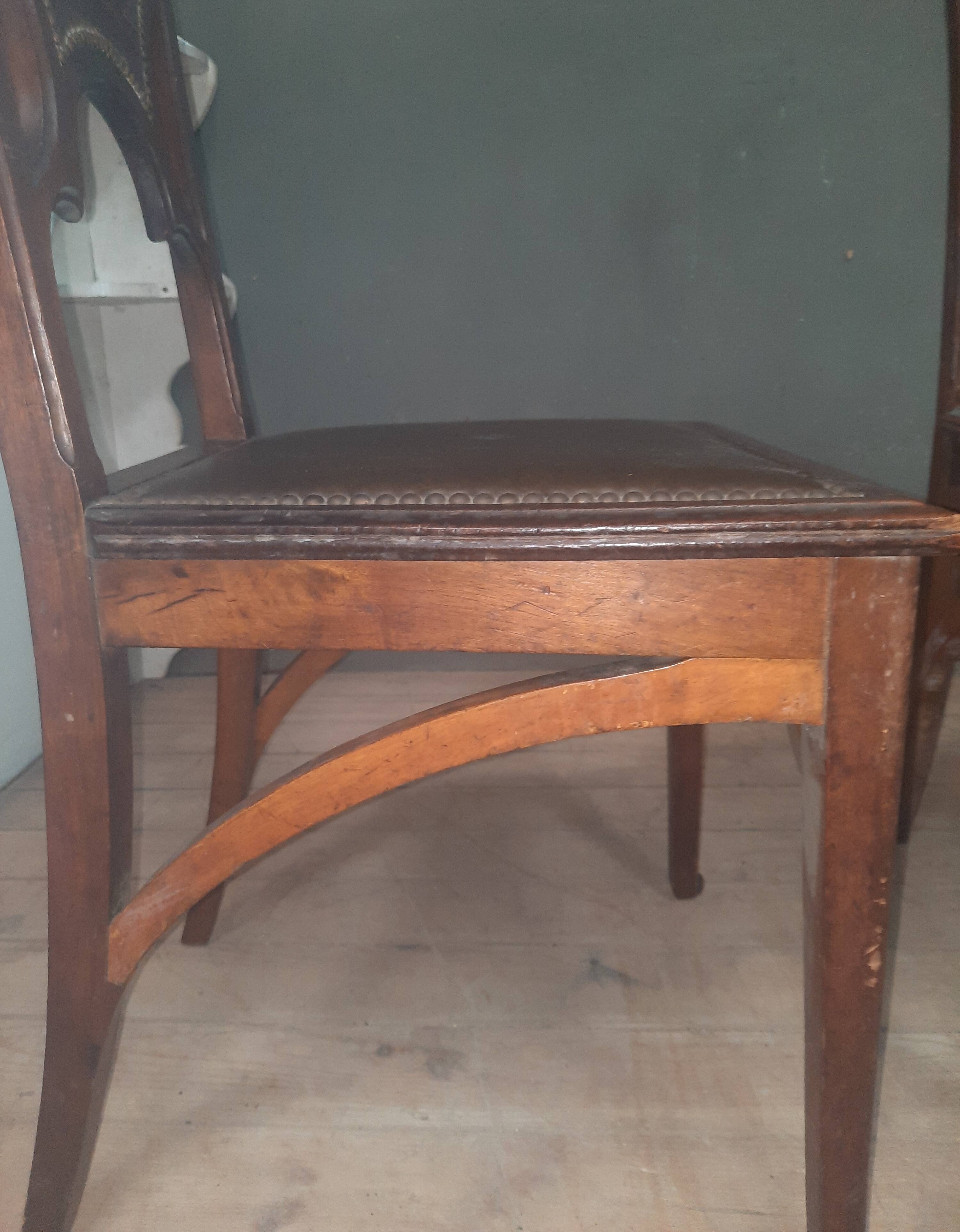 Paire  de chaise Art Nouveau