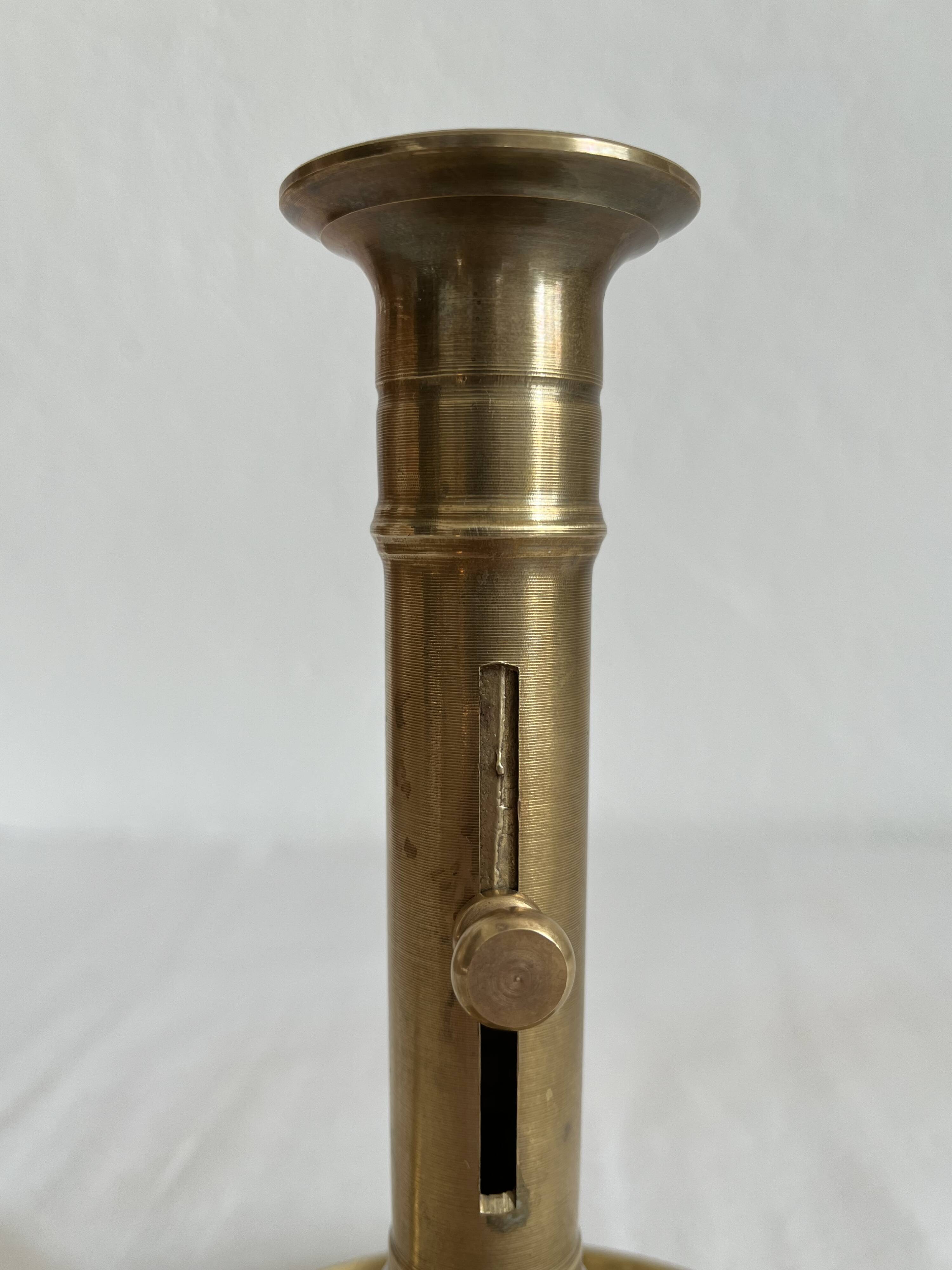 Vintage brass high hand candle holder