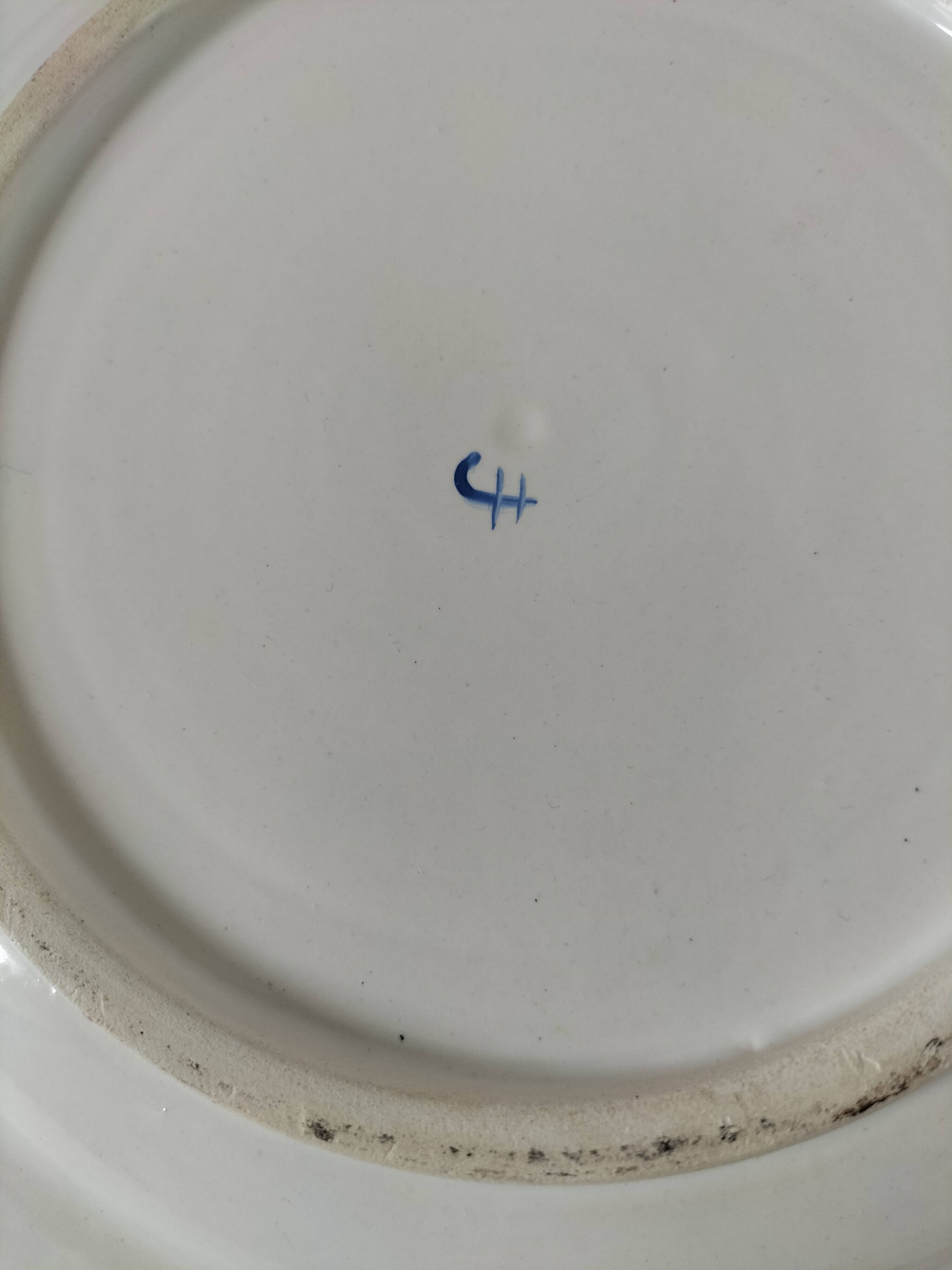 Trio of antique hand-painted plates