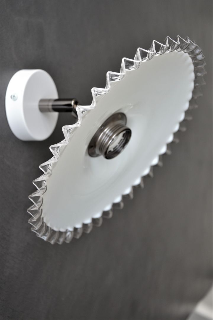 Pleated opaline hinged wall lamp