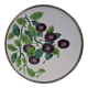 Czechoslovak Art Deco Porcelain Tray with Plum Motif and Metal Rim, 1930s