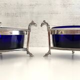 Salières en argent massif (950°/°°°) poinçon 1er coq, époque Empire Consulat