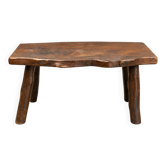 Table basse rustique en bois massif – esprit brutaliste