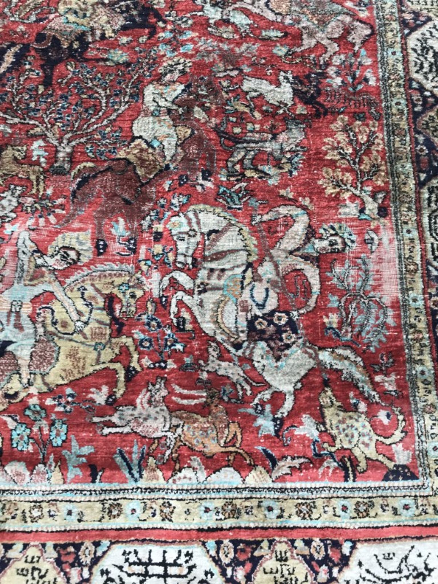 Vintage Persian Ghoum 108 X 164 CM hand made silk carpets