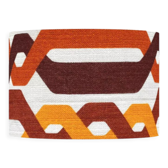 Abat-jour Mexico H28 D45 - tissu laineux 1970