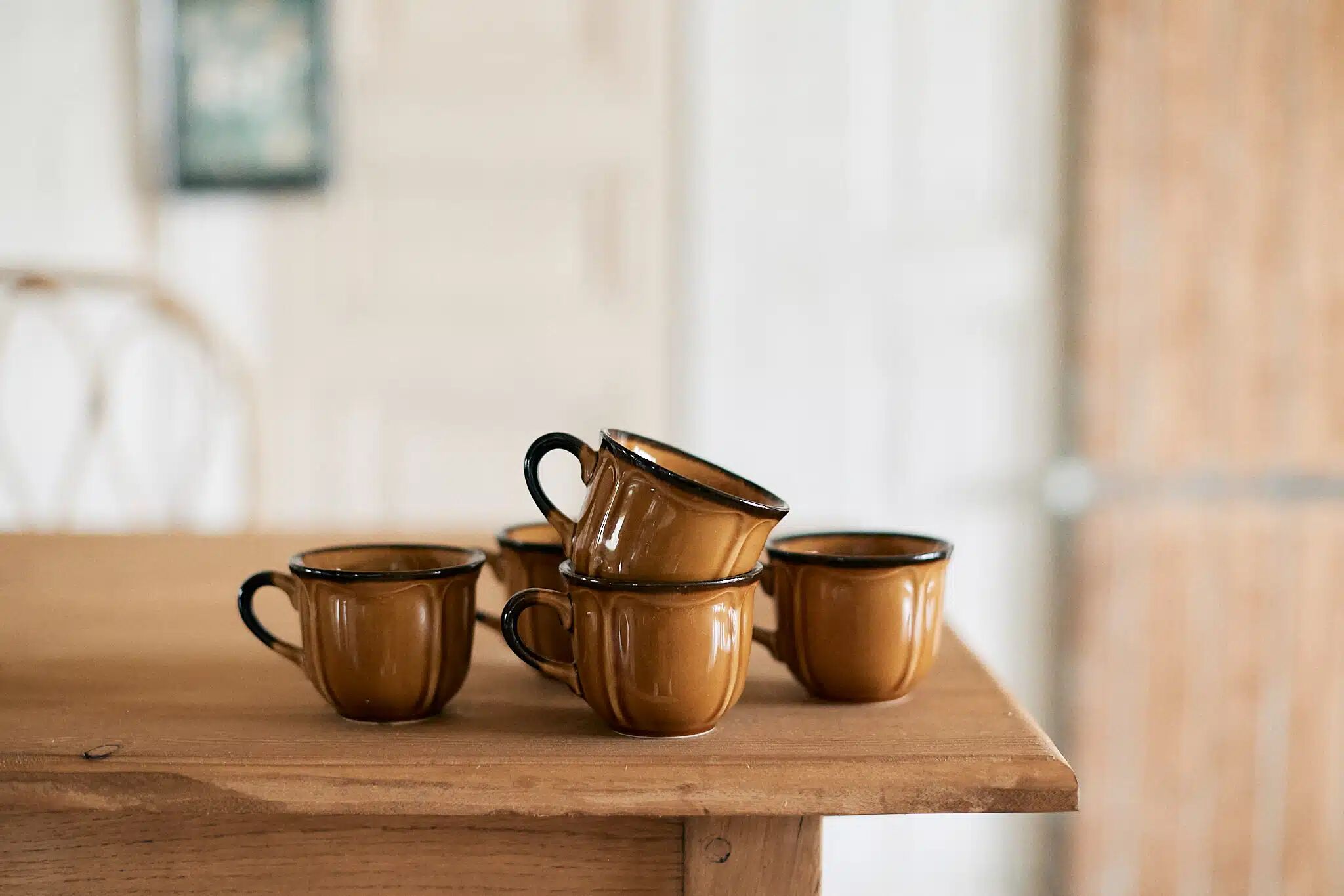 Set of 5 camel coffee cups "Arum"