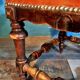 Wooden & leather stool early twentieth century