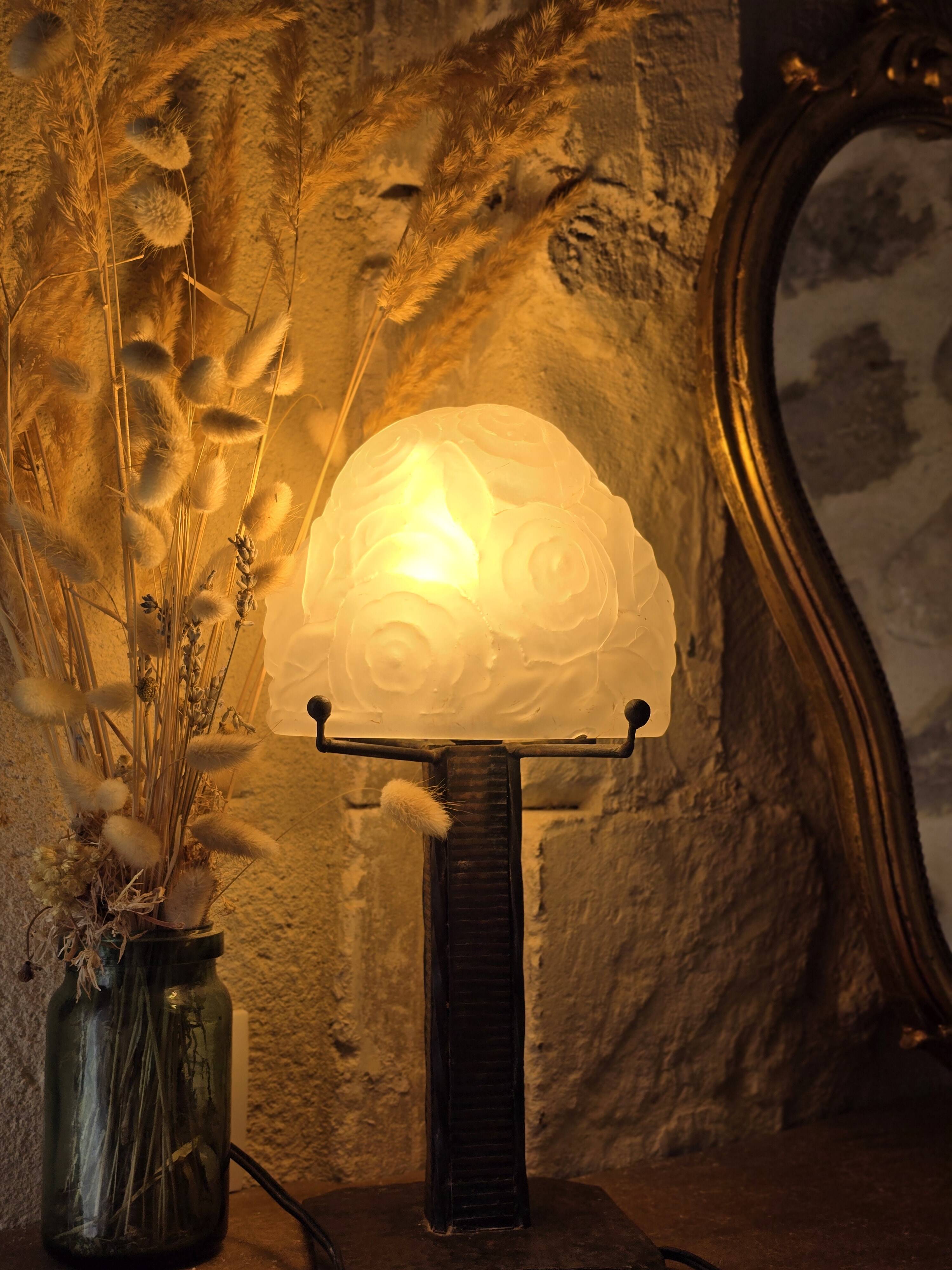 Lampe Art Déco fer forgé 1930