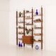 Italian mid century floor to ceiling teak wall unit or room divider, 1960