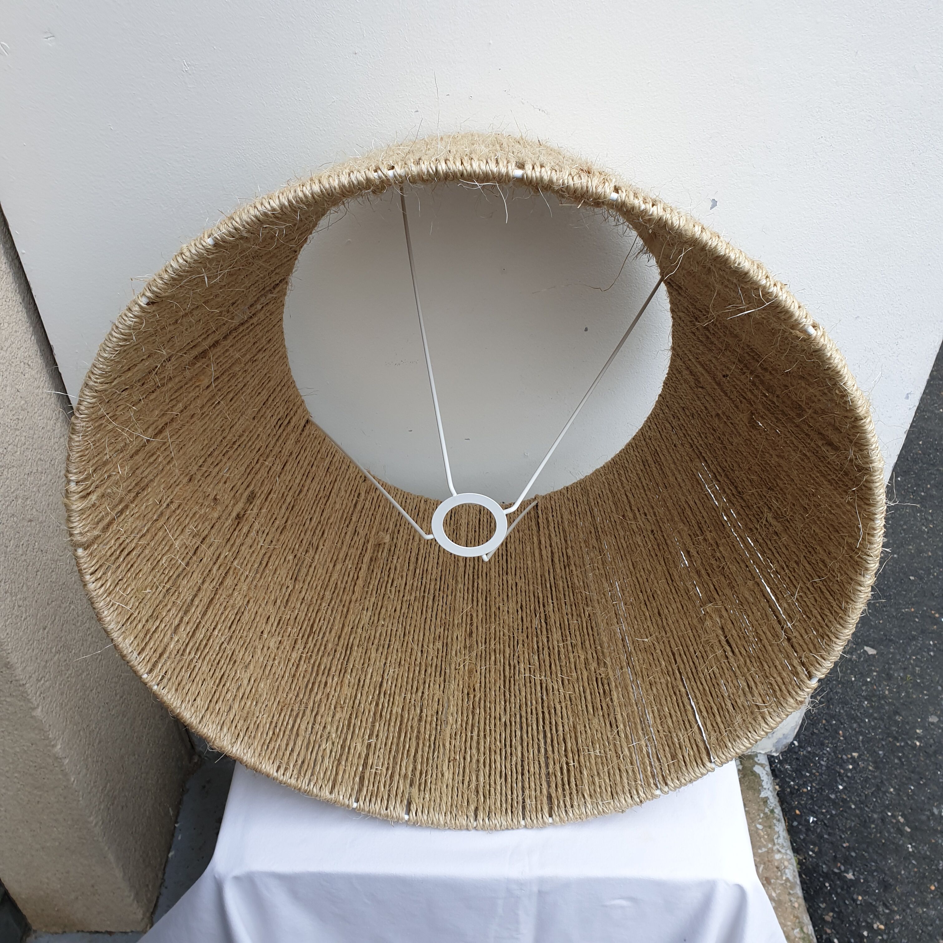 Natural rope lampshade low diameter 55 high 42