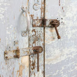 Antique industrial workbench