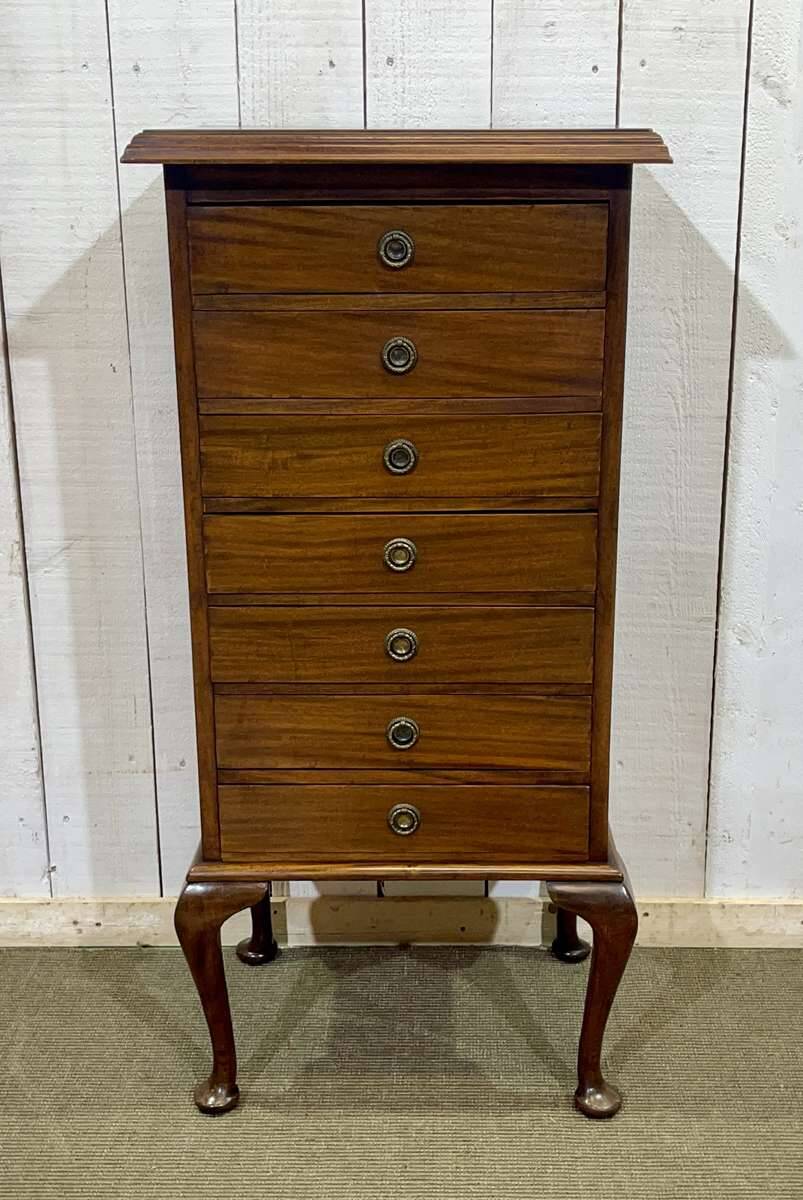 English mahogany music cabinet, early 20th century