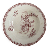 Assiette creuse terre de fer décor floral modèle Fontanges de Sarregue