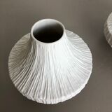 Set of 2 Porcelain Op Art "STONE" Vase by Heinrich Selb, Germany, 1970s
