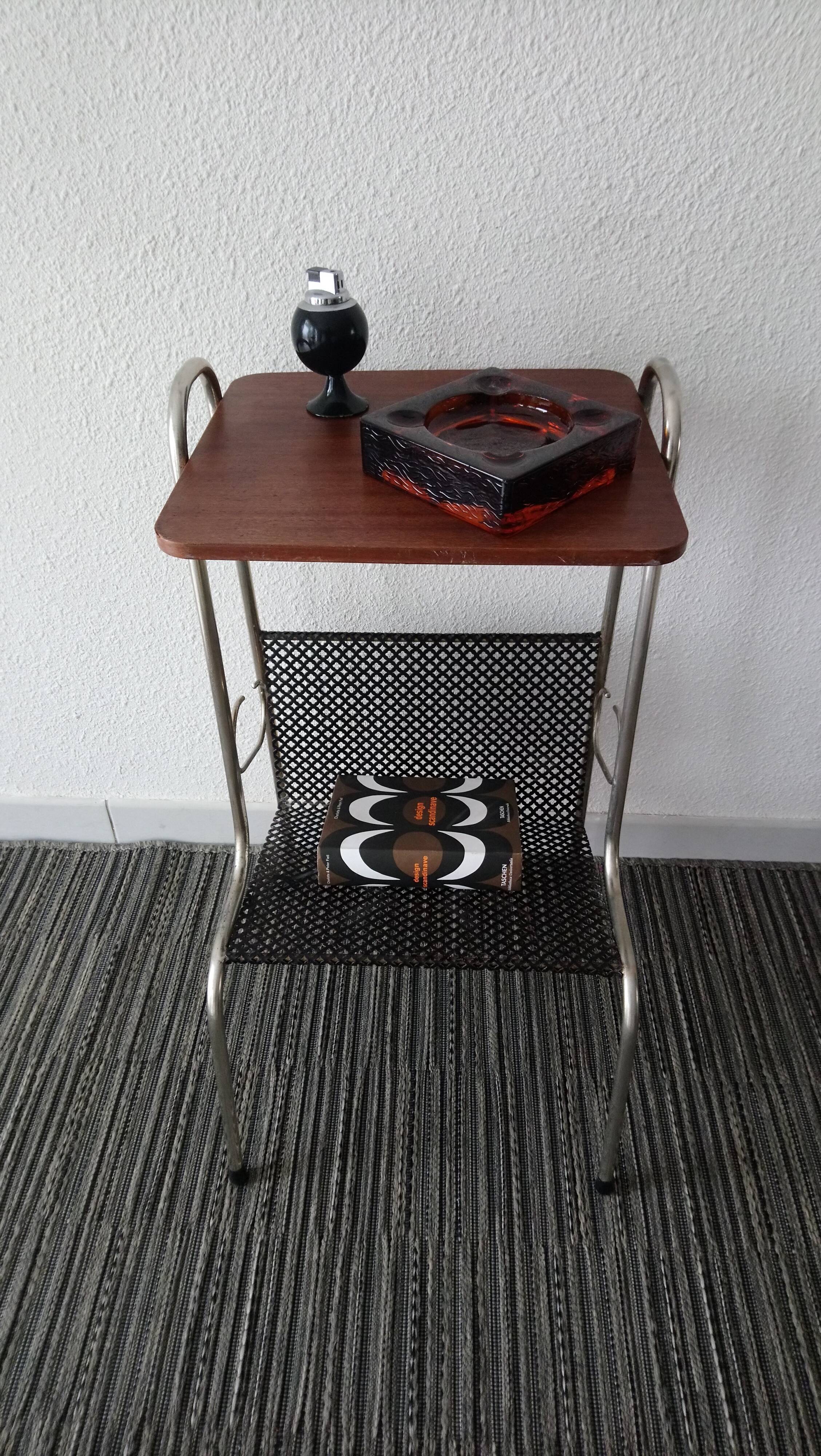 Vintage magazine rack side table