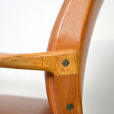 Pair of vintage Danish teak and leather armchairs