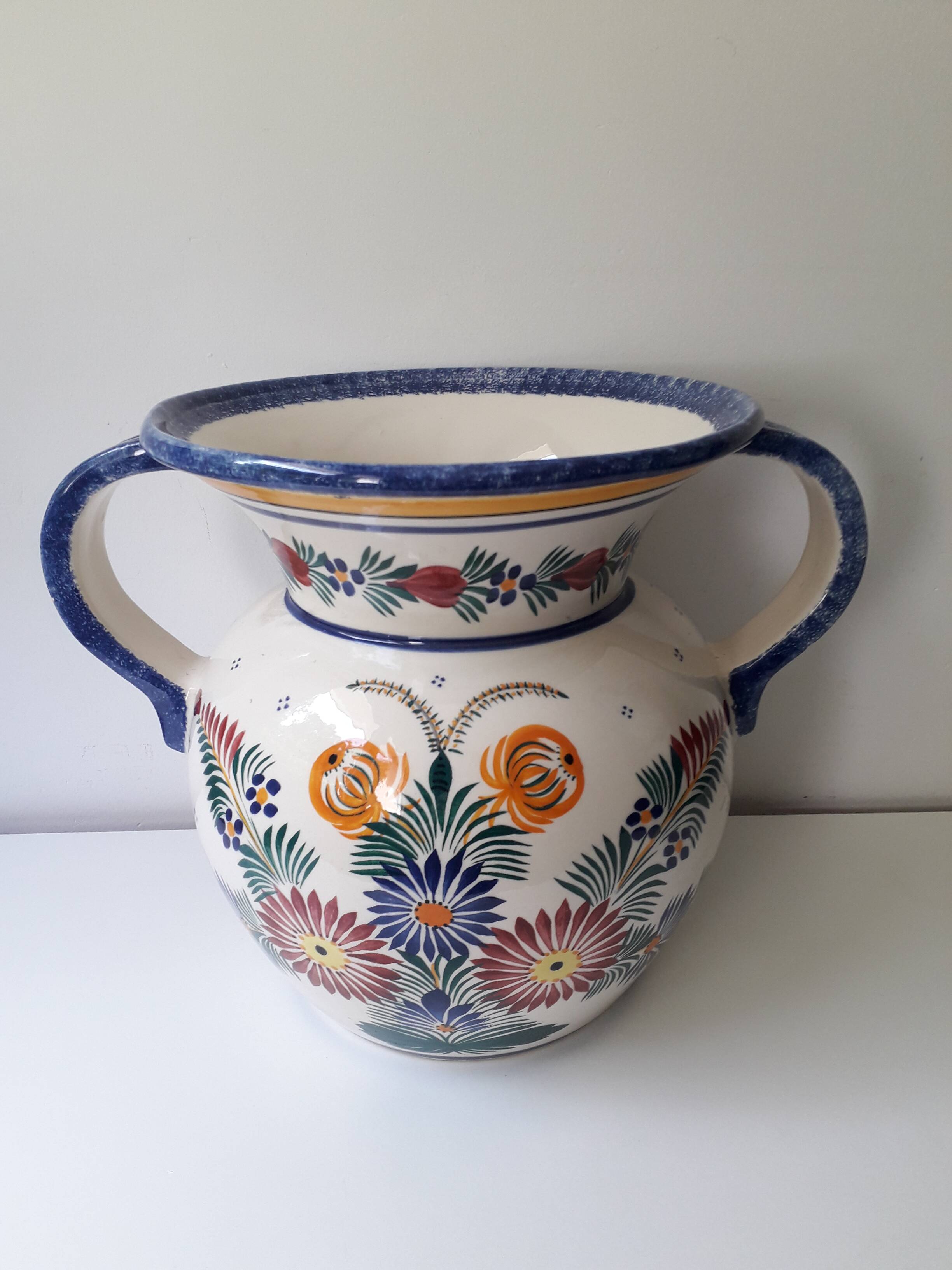Large HB Henriot Quimper vase