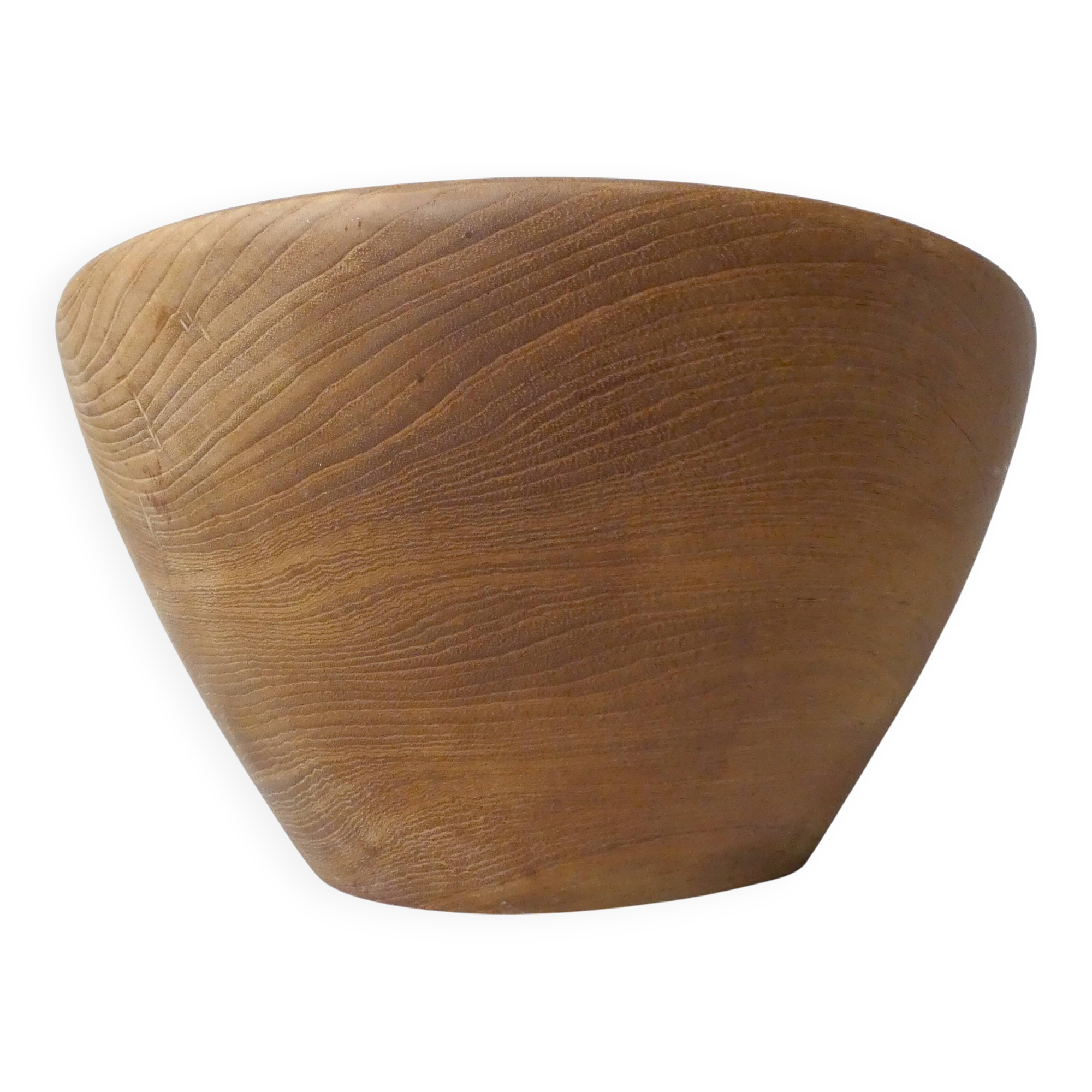 Large turned wooden salad bowl
