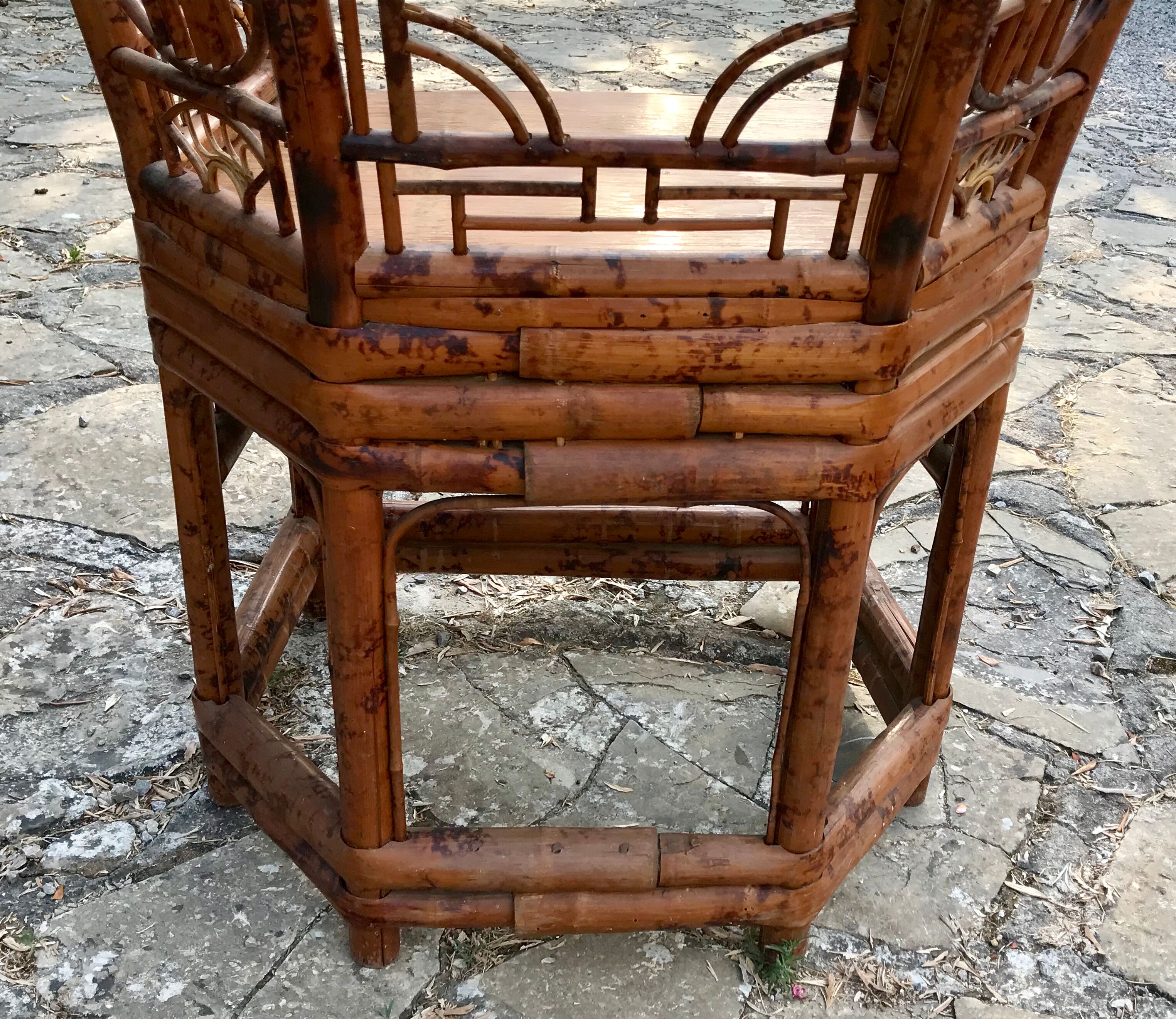 Paire de fauteuils vintage rotin et bambou