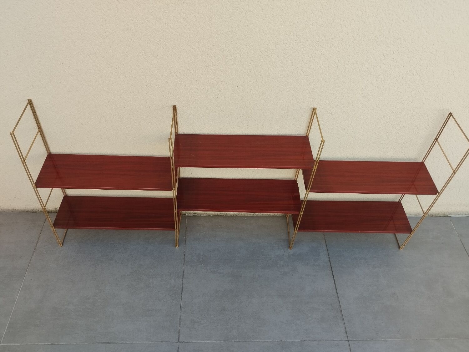 Vintage metal string shelves